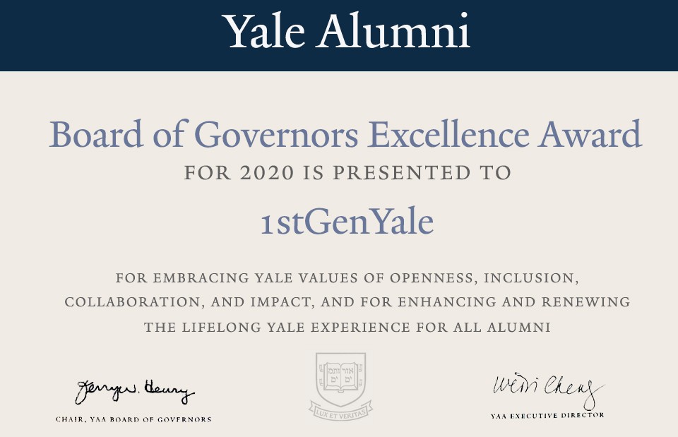 Yale Board of Governors Excellence Awards