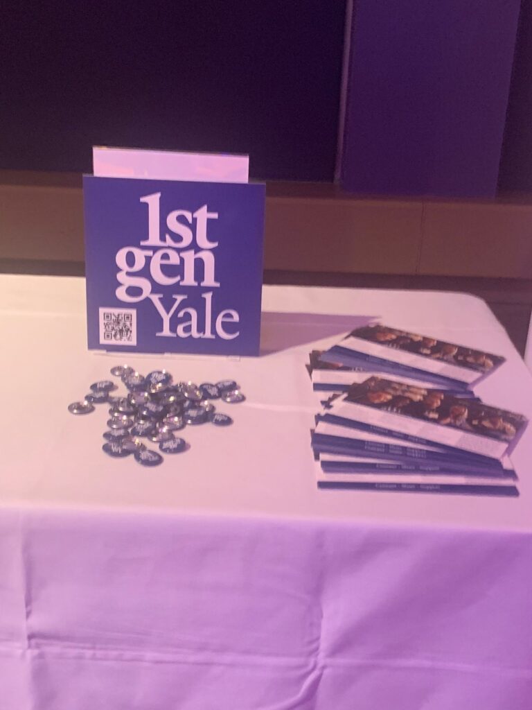 1stGenYale buttons and flyers on table